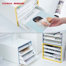 socean 오픈형 슬라이딩 서랍장 파일보관함 개방형 서류함 멀티 화일대 서류 트레이 데스크 탁상 서랍식 파일함 미, 옐로우