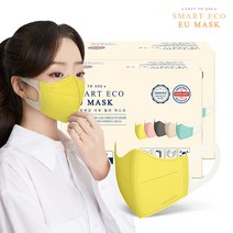 스마트에코 이유 성인용 옐로우 100매 새부리형 국내생산 마스크, 50매, 2개