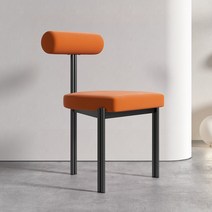 드롭체어 카페 의자 골드 탁자 패브릭 카페 철제 식탁의자, K.오렌지 플란넬 블랙 프레임