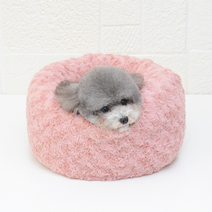 고양이 강아지 마약 쿠션 도넛방석 4계절 벨벳원단 S M L 4컬러, 아이보리