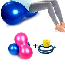 요양병원 재활운동용 미끄럼방지 땅콩짐볼 초보자 임산부짐볼 크런치 다리, E땅콩짐볼세트블루