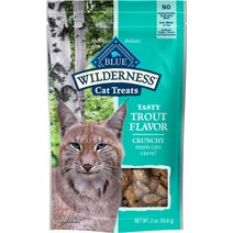 블루 버팔로 윌더니스 송어 포뮬러 크런치 그레인 프리 고양이 간식, 2-oz bag bundle of 2