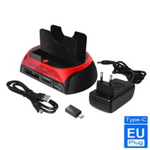 쇼뱅 ssd 스피커 인클로저2IDE 1 SATA USB2.0 c형 듀얼 외장 하드 디스크 드라이브 2.5 인치 3.5 도킹 스, 한개옵션1, 05 Type C EU plug
