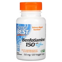 닥터스 베스트 BenfoPure가 포함된 Benfotiamine 150 150 mg 120 식물성 캡슐, 120 Count
