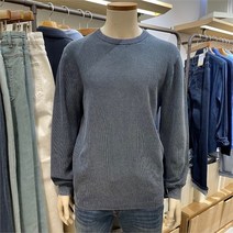 올젠 NC10 면가먼트다잉 라운드스웨터 ZOD1ER1304 DGN