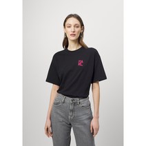 칼 라거펠트 애슬레저 로고 프린트 티셔츠 - 블랙