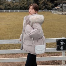 [디아리스] 여성 겨울 오버핏 후드 탈부착 패딩