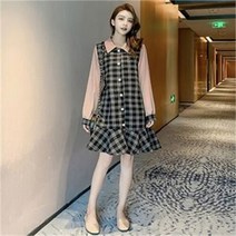 셀러허브 여성패션 [오노마] ONM 여성 데일리 카라 프릴 체크원피스 패션의류