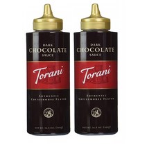 Torani Dark Chocolate Sauce 토라니 다크 초코 소스 시럽 16.5oz(468g) 2팩, 1세트
