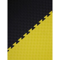 태권도매트 체육관 퍼즐 스포츠 충격흡수 놀이방 바닥 매트, 1m X 1m X 3cm 두께, 5줄 패턴[노랑과 검정]