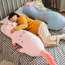 뽀글이 여자 쿠션 침대 위 슈퍼 소프트 유니콘 봉제 키즈 고양이 선물 장난감 캐릭터 인형 돼지, 옵션08, 세트(1.3m 랜덤 60cm 피규어 배달)
