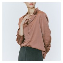 W9 W9 앵커 새틴 셔츠 블라우스