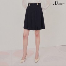 JJ지고트 메탈 장식 비대칭 플리츠 스커트 GM3A0SK10