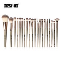 make up brush 붓 메이크업 MAANGE-메이크업 브러쉬 세트 내추럴 헤어 파운데이션 파우더 아이섀도우 메이, 한개옵션1, 08 20pcs Bronze