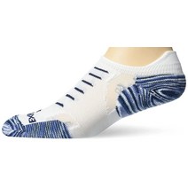 Thorlos 유니 성인용 테크핏 라이트 쿠션 노쇼 탭 로켓 그립 화이트그레이 (1쌍), Large, Midnight Blue (1 Pair)