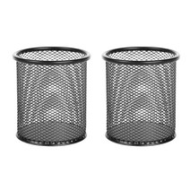 눕눕 필기도구 꽂이 사무실 책상 데스크 펜꽂이 2개입, 원형블랙2개입