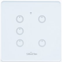 스마트빌 IoT Wifi 5구 스위치 고출력(1 700W) SLB01, 화이트, 1개
