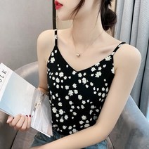 마이네임이즈 파운더스 블라우스 여성 탑 쉬폰 민소매 셔츠 v넥 플로랄 플러스 사이즈 프린트