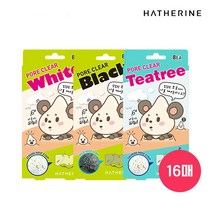 [해서린] 포어 클리어 코팩 16매 (화이트/블랙/티트리), 선택:블랙 코팩 16매(EH163A), 상세 설명 참조