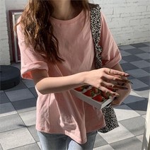 셀러허브(잡화) 여자 원컬러 빅사이즈 U넥 봄여름 반팔티