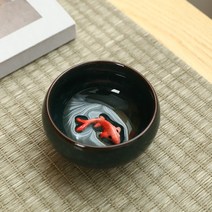 대만 다기 잔 술잔 선물용 물고기잔 세트, 네이비 8개 버블 세트