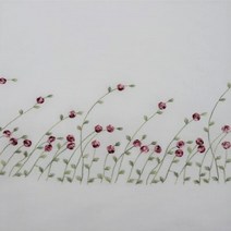 디케이홈 데코 대폭 20수 워싱광목 자수원단 핑크 장미