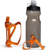물병 및 마운트가 있는 자전거 병 홀더 산악 나사 없음 케이지 아동용 자전거용 (오렌지)Active Adventure, Orange