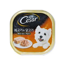 시저 반려견 주식캔, 소+닭, 100g, 18개