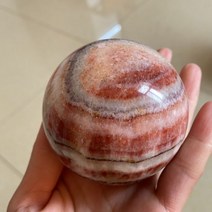 화석볼 종부볼 돌공예 천연 블랙 토르말린 볼 + 천연로도 크로사이트 2 개 피나무베이스, 1pc, 6.0-6.5cm 2