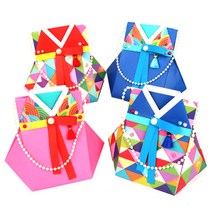 한복복주머니-입체종이접기 5인용, 3.조각보주머니+빨간저고리