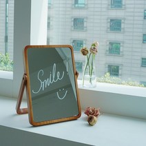 우드 원목 탁상 나무 거울 [갓샵 사각 화장대 접이식 테이블 인테리어 레터링 회전거울 소품], 원목거울