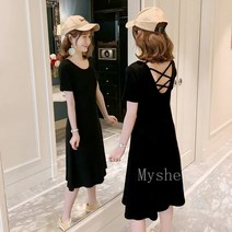 [Myshe]여자 여름 반팔 셔츠 원피스 루즈핏 ER3 S100720