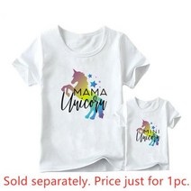 커플 시밀러 룩 유니콘 프린트 가족 옷 1개 엄마와 딸 패션 패밀리 티셔츠 의상204932