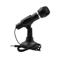 유튜브용 캠코더 3.5mm 휴대용 마이크 홈 스테레오 마이크 데스크탑 스탠드 게임 Podcast 녹음 마이크 PC, 01 Black