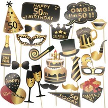 생일파티소품 사진 부스 소품 생일 프레임 기념일, 21 50th
