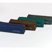 미니 사각 지퍼 필통 봉제 펜슬케이스 필기구 펜통 소품 파우치 베이직, 네이비