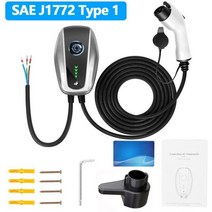 전기차 충전기 EV 충전 스테이션 케이블 EVSE 월박스 테슬라 포드 리프 볼트 기아용 32A 7KW 695155, T1 Screen And Card 695155