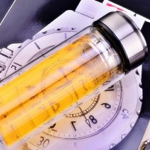 미니 텀블러 보냉 보온 물병 차 망 휴대용 티 이중 유리텀블러 300ml 투명 텀블러