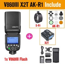 공식 Godox V860III V860 III ETTL II HSS 카메라 플래시 스피드라이트 캐논 소니 니콘 후지 올림푸스 파나소닉 펜탁스 카메라용, V860III X2T AK-R1_For Fuji
