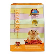 트레져 강아지용 홀리스틱 비프 앤 브라운 라이스 사료, 소, 7kg, 1개