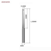 1 개 3.175mm 4mm 6mm 8mm 2 개의 플루트 스트레이트 슬롯 비트 우드 커터 CNC 솔리드 카바이드 더블 라우터, [23] 4X4X32X55, 23 4X4X32X55
