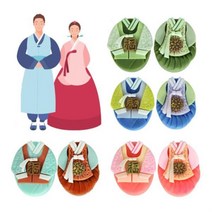 외국인 답례 선물 돌잔치 전통한복 수제 비누 2P, 민트