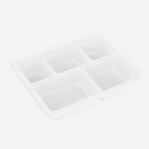 믿음인터내셔널 미니 도시락(5칸) 백색 일회용 포장용기 도시락용기 반찬용기, 50Ea