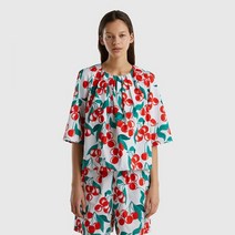 베네통 Patterned shirring blouse_5XQBDQ04F77D