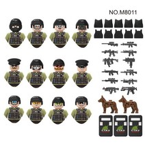 군인피규어 전역피규어 밀리터리피규어 빌딩 블록 군사 SWAT 부대 벽돌 무장 피규어 액세서리 어린이용 1, 03 M8011A