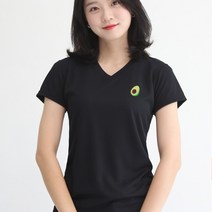 멋지군 코오롱 쿨론 기능성 브이넥 아보카도 자수 쿨 반팔 티셔츠