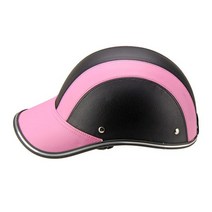 경량안전모 야구 모자 스타일 오토바이 헬멧 안전 hard hat for cafe racer 헬기 스쿠터 반 얼굴 빈티지 여름 모자, 분홍