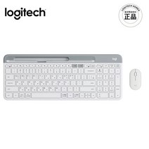 로지텍 정품 K580 슬림 무선 키보드 한글 각인 자판+M350 무소음 무선 마우스 세트 화이트 색상