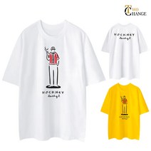 투체인지 레드가이 M~5XL 빅사이즈 남자 여자 라운드 5부 오버핏 남녀공용 반팔 티셔츠