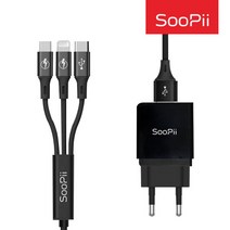 Soopii QC3.0 퀵차지18W 3A 3in1동시 고속 멀티충전기GS-551S07QC